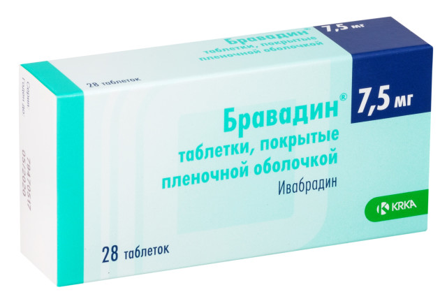 Бравадин таблетки покрытые оболочкой 7,5мг №28 купить в Москве по цене от 562 рублей