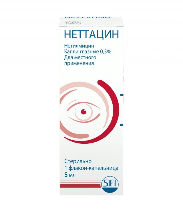 Изображение товара Неттацин капли глазные 0,3% 5мл для борьбы с глазными инфекциями