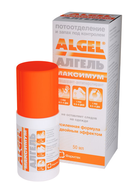 Изображение товара Алгель Максимум дезодорант-ролик от гипергидроза 50 мл эффективный средство