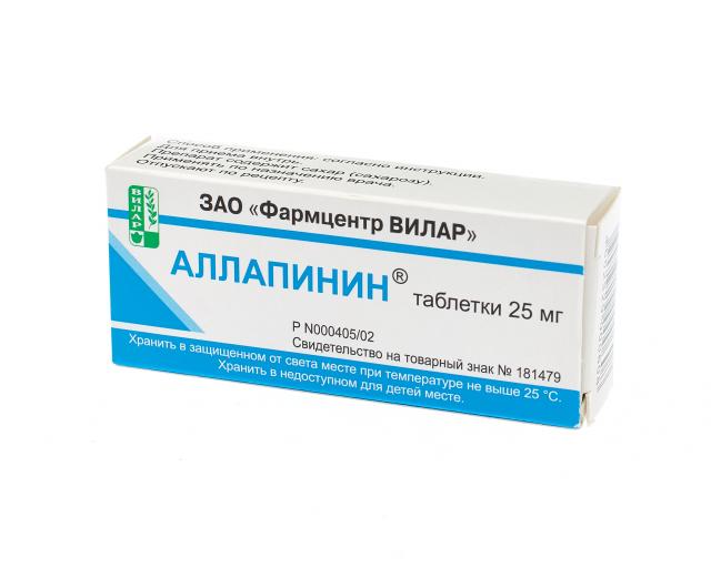 Аллапинин таблетки 25мг №30 купить в Москве по цене от 693 рублей