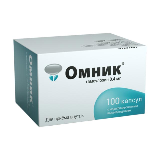 Изображение товара Омник капсулы с модифицированным высвобождением 0,4 мг для лечения дизурии