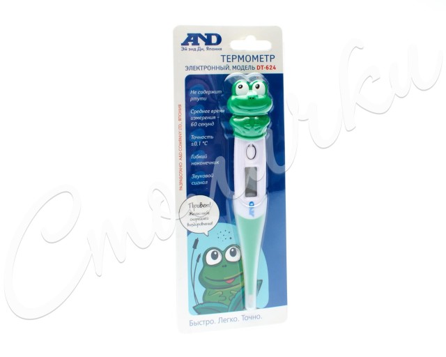 Изображение товара Электронный медицинский термометр AND DT-624 (F) для детей в форме лягушки