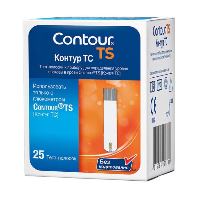 Изображение товара Тест-полоски Контур ТС для глюкометра, 25 шт, высокая точность
