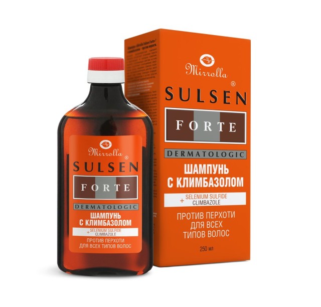 Изображение товара Мирролла Сульсен Форте шампунь с климбазолом 250 мл против перхоти и себореи
