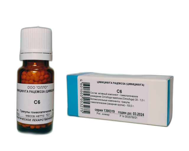 Изображение товара Цимицифуга Рацемоза Гранулы С-6 10г для лечения нервных и гинекологических заболеваний