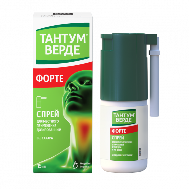 Изображение товара Тантум Верде форте спрей 0,51мг/доза 15мл