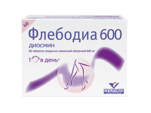 Флебодиа 600 таблетки покрытые оболочкой №60 купить в Москве по цене от 2290 рублей