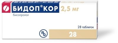 Бидоп кор таблетки п.о 2,5мг №28 купить в Москве по цене от 99.5 рублей