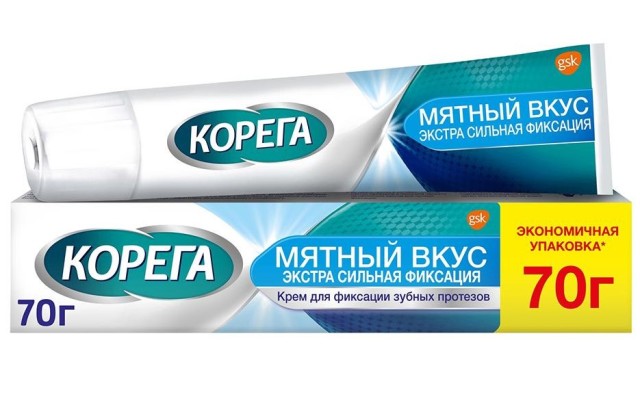Изображение товара Крем для фиксации зубных протезов Корега экстра сильная мята 70г
