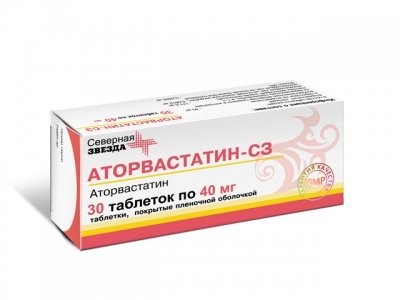 Аторвастатин СЗ таблетки 40мг №30 купить в Москве по цене от 382 рублей
