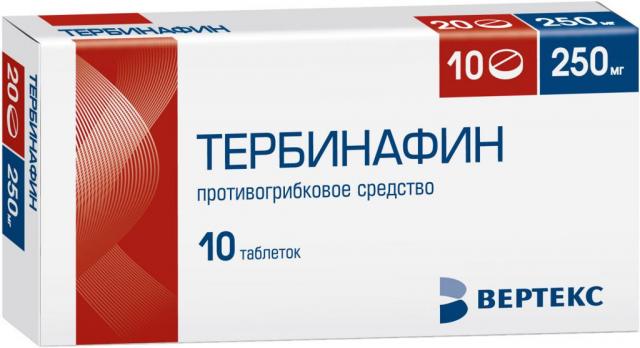 Тербинафин таблетки 250мг №10 купить в Москве по цене от 0 рублей