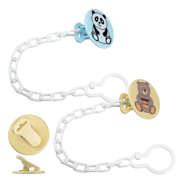 Изображение товара Курносики прищепка д/пустышки Мишутка с цепочкой 19554