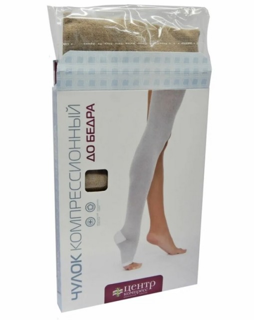 Изображение товара Чулок компрессионный 3 компрес. р.№3 (до бедра) черный