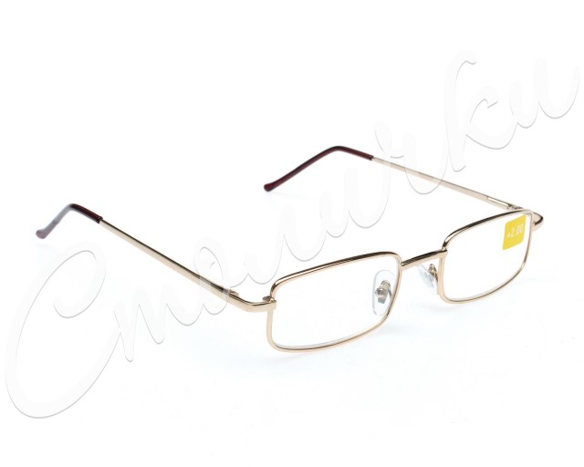 Изображение товара Очки золотые металл прямоугольные +2,0 42309/9
