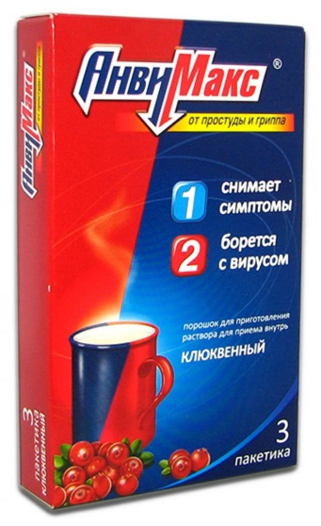 Изображение товара Анвимакс Клюква порошок 5г №3 для лечения гриппа и простуды