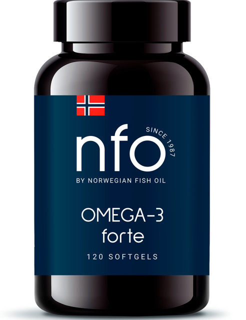 Изображение товара NFO Omega-3 Forte высокоочищенный рыбий жир 120 капсул для взрослых и детей