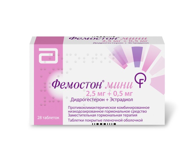 Фемостон мини 2,5мг + 0,5мг таблетки покрытые оболочкой №28 купить в Москве по цене от 1330 рублей