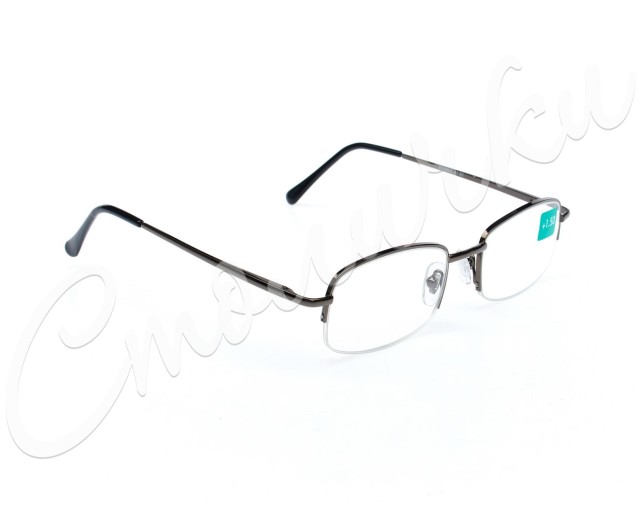 Изображение товара Очки корригирующие для чтения темно-серые металлические +1,5