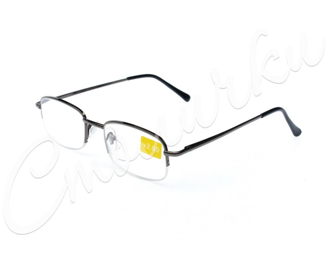 Изображение товара Очки корригирующие для чтения темно-серые металлические +2,0 модель Kemner Optics