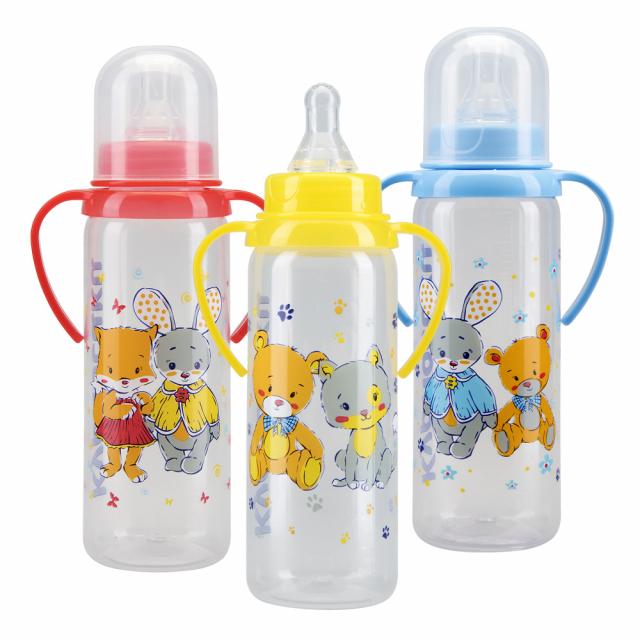 Изображение товара Курносики бутылочка с ручками 250мл и силиконовой соской