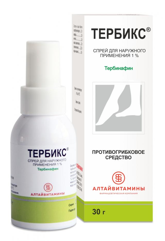 Изображение товара Тербикс спрей 1% 30г для лечения грибковых кожных инфекций