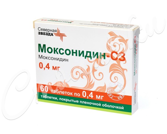 Моксонидин СЗ таблетки 0,4мг №60 купить в Москве по цене от 389 рублей