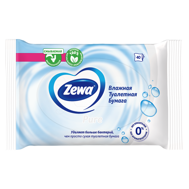 Изображение товара Зева Пьюр бумага туалетная влажные №40