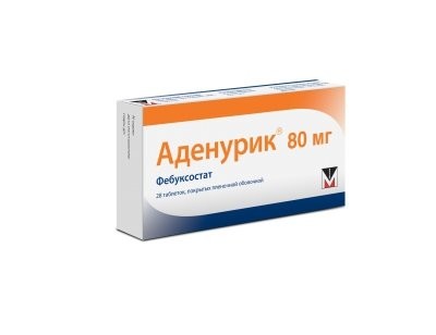 Изображение товара Аденурик 80мг таблетки для снижения мочевой кислоты 28 шт