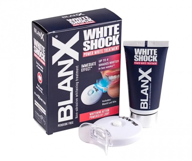 Изображение товара Зубная паста Blanx White Shock с активирующей лампой 50 мл для отбеливания чувствительных зубов