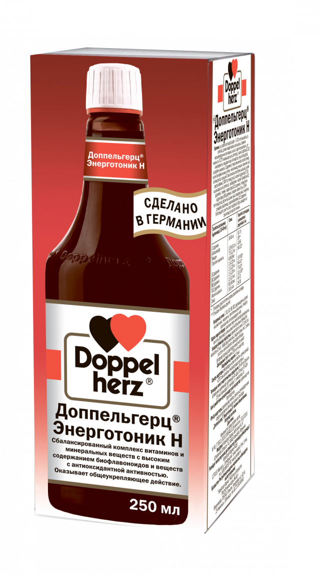 Изображение товара Доппельгерц Энерготоник Н 250мл - биодобавка с витаминами экстрактами для энергии и иммунитета