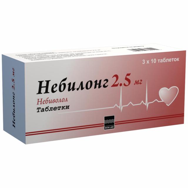 Изображение товара Небилонг таблетки 2,5 мг для гипертензии и сердечных заболеваний, 30 шт