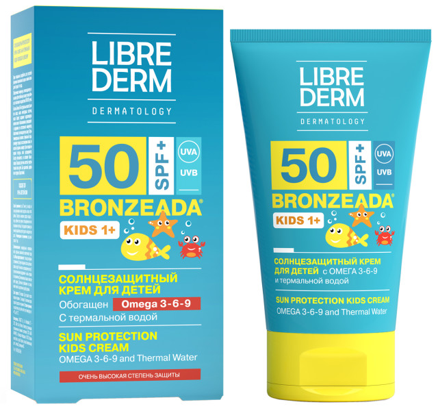Изображение товара Либридерм Бронзиада крем солнцезащитный для детей омега 3-6-9/терм.вода SPF50+ 150мл