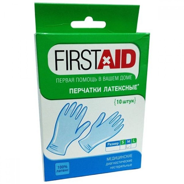 Изображение товара Ферстэйд перчатки смотровые нестерильные из латекса р.M №10 10 пар