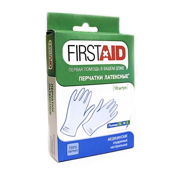 Изображение товара Ферстэйд перчатки нестерильные смот. латекс р.L №10