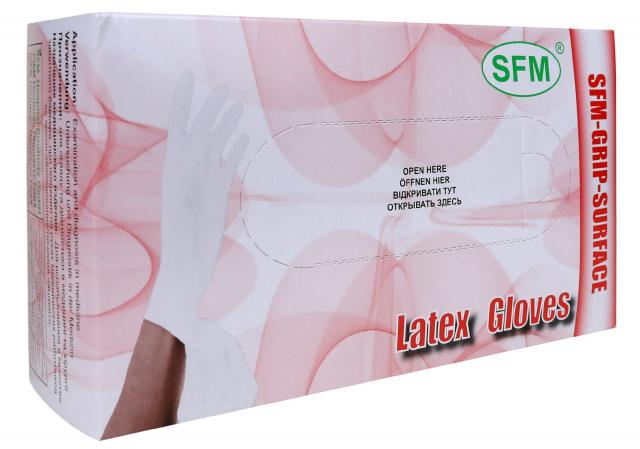 Изображение товара Перчатки латексные нестерильные неопудренные диагностические SFM L