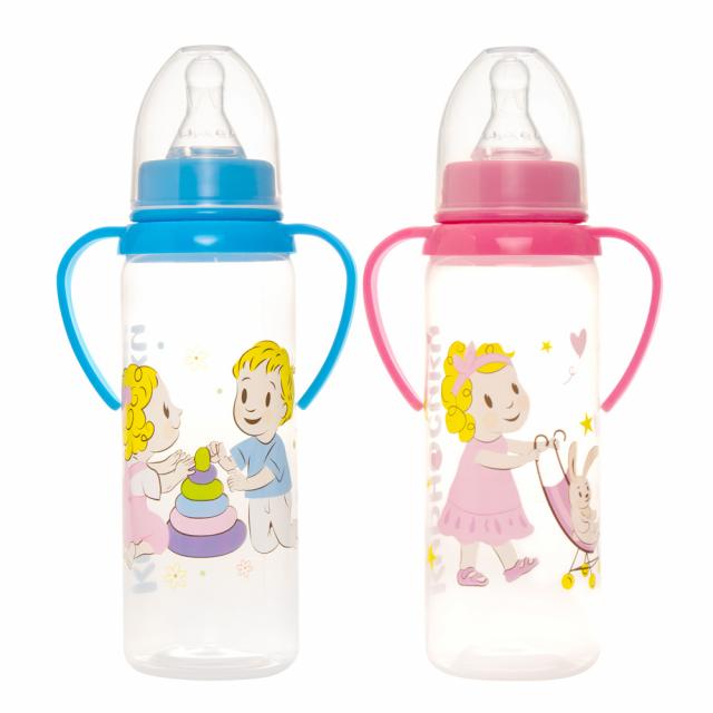 Изображение товара Курносики бутылочка с ручками 250мл+соска силикон 11113