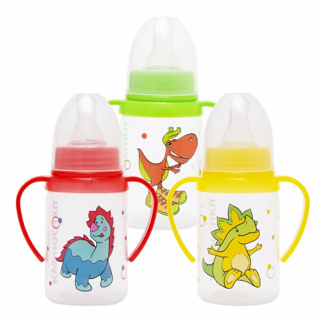 Изображение товара Курносики бутылочка с ручками 125мл+соска силикон 11140