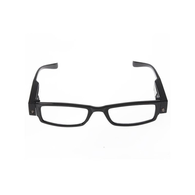 Изображение товара Очки для чтения черные с фонариком +2,0 пластиковые готовые очки