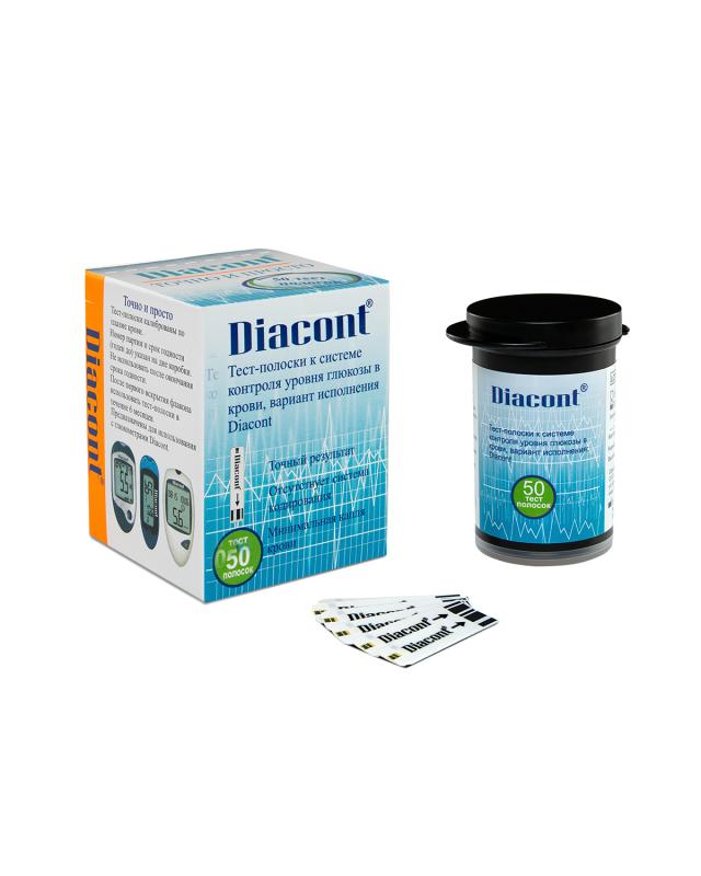 Изображение товара Диаконт тест-полоски для глюкометра №50 Высокая точность и удобство