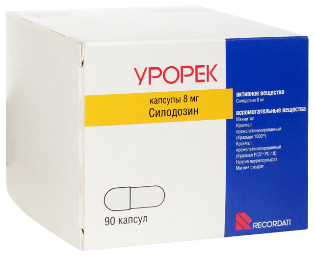 Изображение товара Урорек капсулы 8 мг №90 для лечения гиперплазии простаты