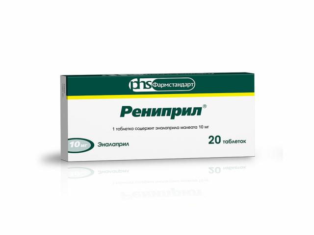 Изображение товара Рениприл таблетки 10 мг №30 для снижения давления и сердечной недостаточности