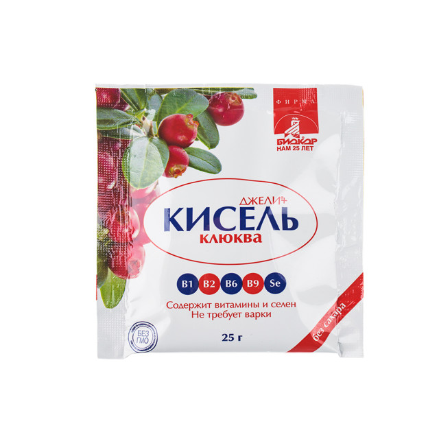 Изображение товара Джели+ Кисель Клюква саше 25г