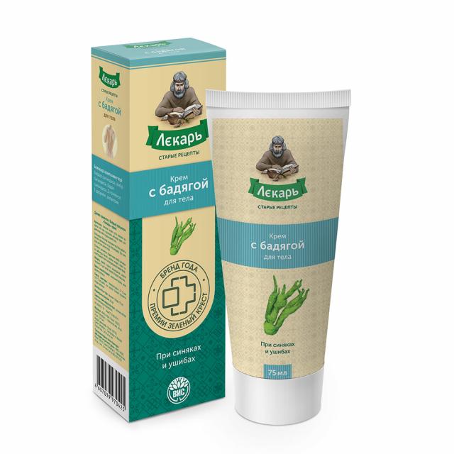 Изображение товара Крем для тела Лекарь Бадяга 75мл для синяков ушибов и заживления кожи