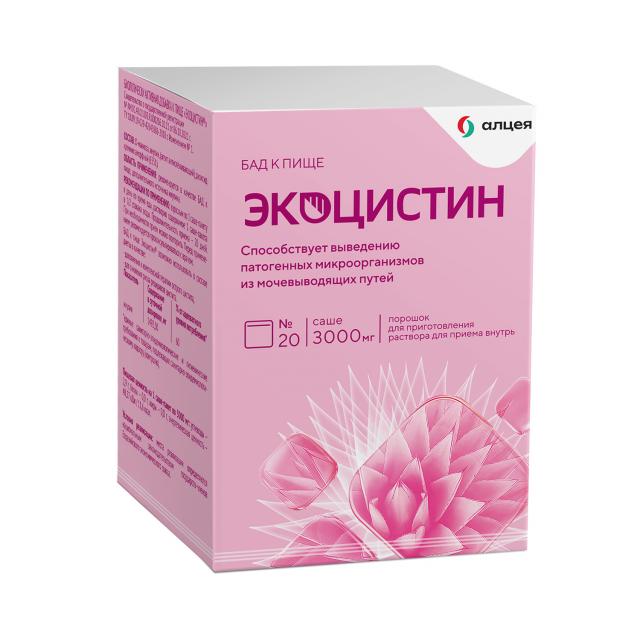 Изображение товара Экоцистин порошок для раствора внутрь 3000мг саше 20 шт - защита мочевыводительной системы