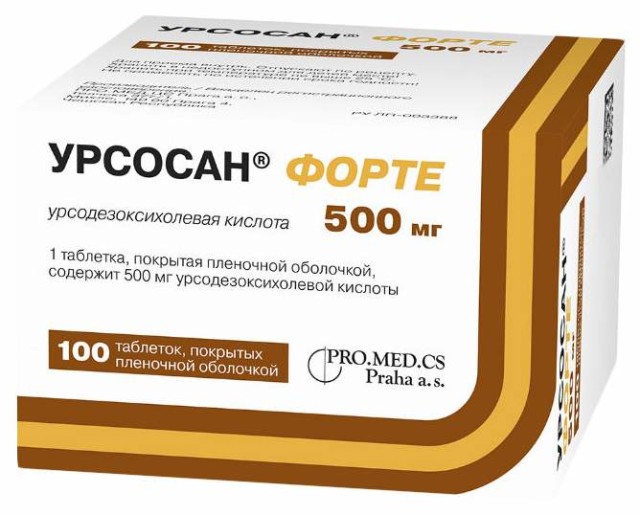 Изображение товара Урсосан Форте таблетки покрытые оболочкой 500мг №100