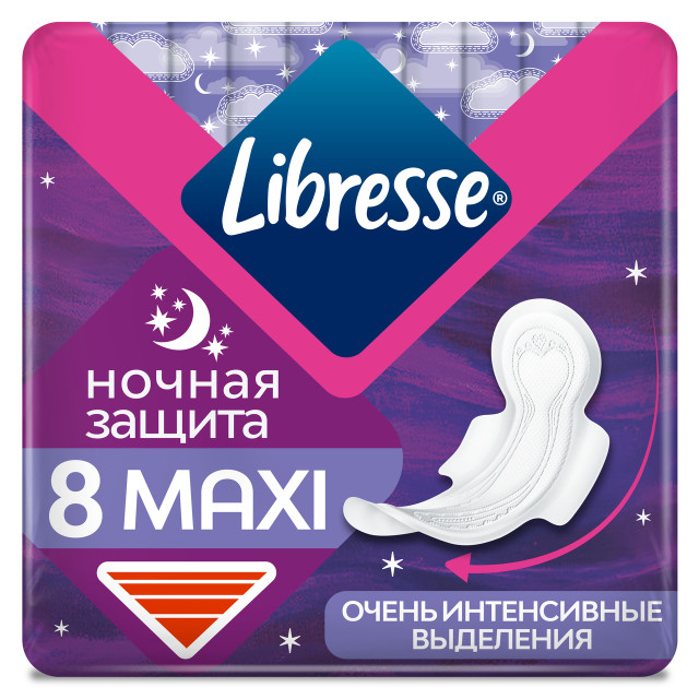 Либресс прокладки гигиенические макси ночные софт №8 купить в Москве по цене от 116 рублей