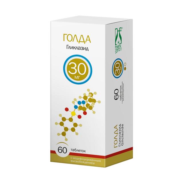 Изображение товара Голда МВ таблетки с модифицированным высвобождением 30 и 60 мг для контроля диабета