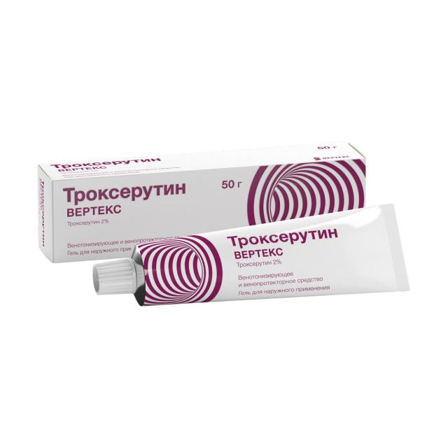 Изображение товара Троксерутин гель 2% 50г Вертекс - венотонизирующее средство для ног