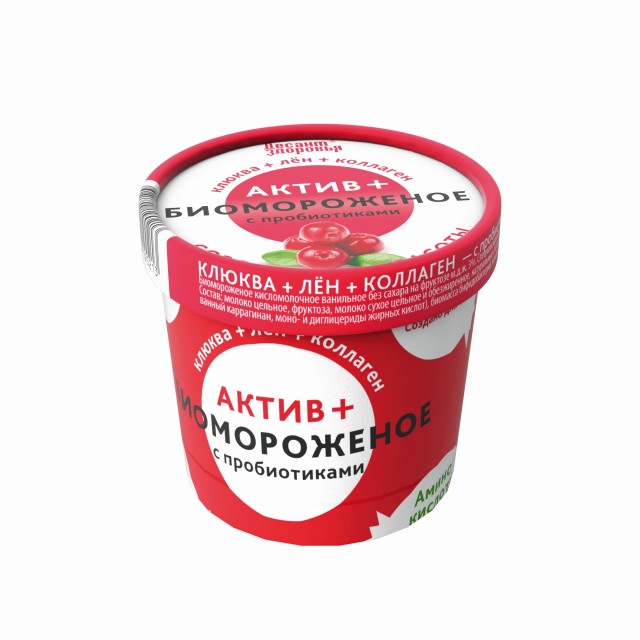 Биомороженое Актив+ лен/клюква/колллаген 7,5% 45г купить в Москве по цене от 99.9 рублей