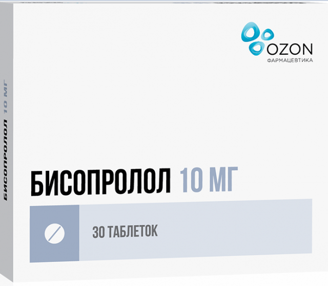 Изображение товара Бисопролол таблетки покрытые оболочкой 10мг №30